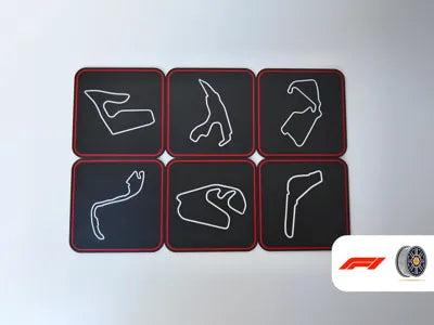 Formula 1 Circuit Coaster Set | 6 Iconic Circuits